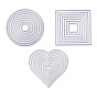 Carbon Steel Cutting Dies Stencils Sets, For DIY Scrapbook Album Paper Card, Heart & Square & Flat Round