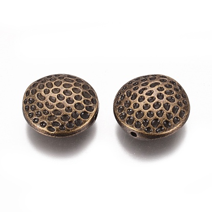 Tibetan Style Alloy Beads, Lead Free & Cadmium Free, about 17mm in diameter, 6mm thick, hole: 1mm