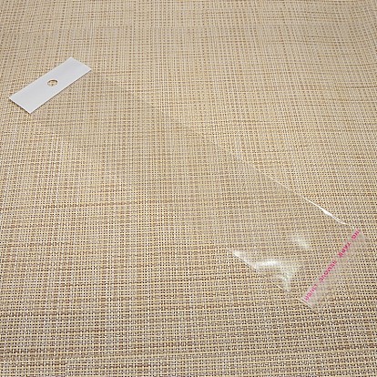 Transparent Rectangle Self Adhesive Cellophane Bags for Necklace Display Cards, 27.5x6.5cm, Unilateral thickness: 0.2mm, Inner measure: 22.5x6.5cm