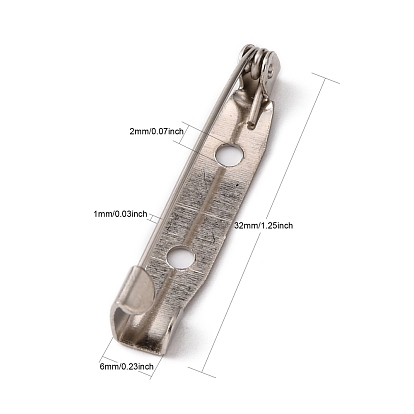 Железная фурниутра для броши, назад бар контакты, с двумя отверстиями, отверстие : 2 мм