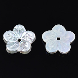 Electroplated ABS Plastic Imitation Pearl Beads, Flower