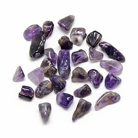 Natural Amethyst Gemstone Beads, Tumbled Stone, Nuggets, No Hole
