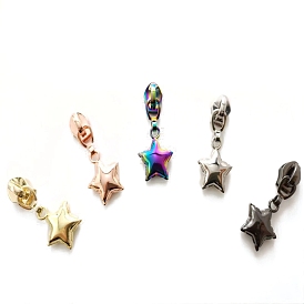 Zinc Alloy Zipper Head with Star Charms, Zipper Pull Replacement, Zipper Sliders for Purses Luggage Bags Suitcases