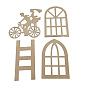 Piezas de madera sin terminar, Recortes de ventana/escalera/bicicleta.