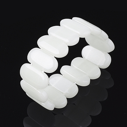 Synthetic Luminous Stone Stretch Bracelets, Mixed Shape