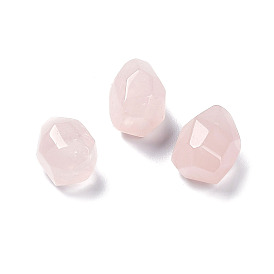 Natural Rose Quartz Beads, No Hole/Undrilled, Faceted, Nuggets