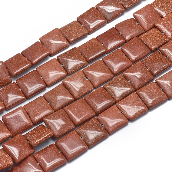Synthetic Goldstone Beads Strands, Square
