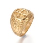 Revestimiento iónico (ip) 304 anillos de sello de acero inoxidable para hombres, anillos de dedo de ancho de banda, cruzar