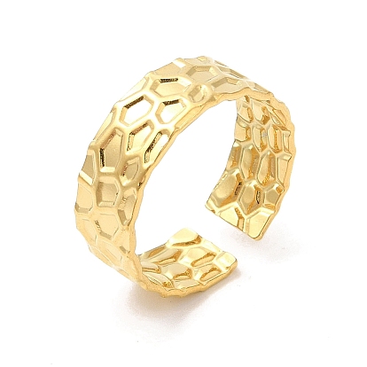 Ионное покрытие (ip) 304 манжета из нержавеющей стали, широкие кольца на пальцах, текстурированные открытые кольца для женщин