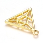 Zinc Alloy Open Back Bezel Pendants, For DIY UV Resin, Epoxy Resin, Pressed Flower Jewelry, Triangle