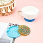 Olycraft DIY Car Coaster Silicone Molds Kits, Zinc Alloy Cabochons, Stirring Rod, 100ml Measuring Cup Silicone Glue Tools, Disposable Latex Finger Cots