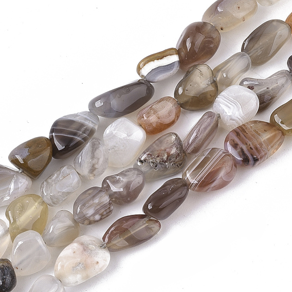Natural Botswana Agate Beads Strands, Nuggets, Tumbled Stone