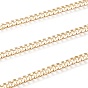 Brass Cuban Link Chains, Chunky Curb Chains, with Spool, Long-Lasting Plated, Soldered