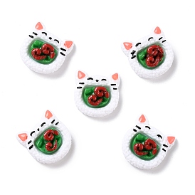 Cabuchones de resina, alimento de imitación, rollo de sushi en forma de cabeza de gato