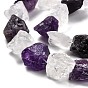Rough Raw Natural Quartz Crystal & Amethyst Beads Strands, Nuggets