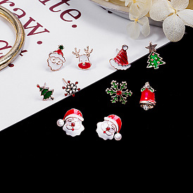 Asymmetric Santa Claus Earrings - Snowflake Reindeer Bell Essential Earrings