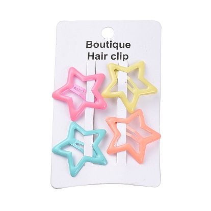 Star Spray Painted Iron Snap Hair Clip for Girls