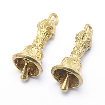 Brass Beads, Dorje Vajra for Buddha Jewelry, with Bell, Lead Free & Cadmium Free & Nickel Free