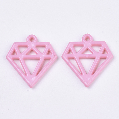Opaque Acrylic Pendants, Flat Diamond Shape