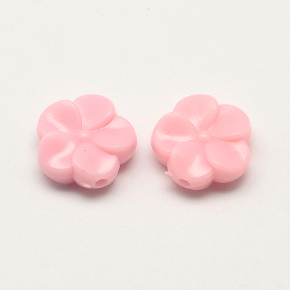 Opaque Acrylic Flower Beads, 19x8mm, Hole: 3mm, about 350pcs/500g