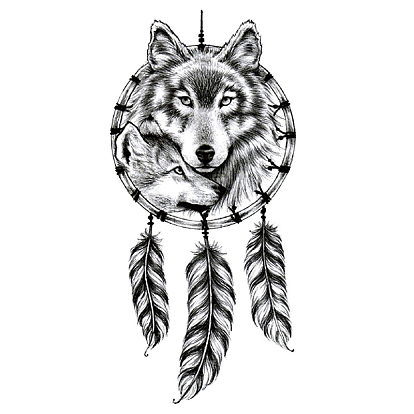 Wolf Pattern Removable Temporary Water Proof Tattoos Paper Stickers