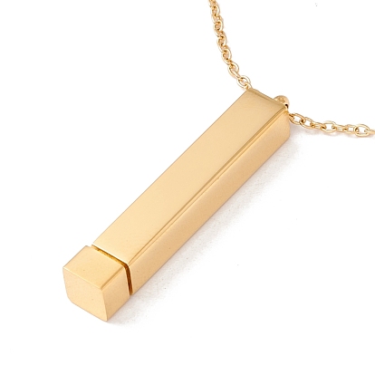 304 collier pendentif barre rectangle en acier inoxydable, pour la fabrication de colliers à messages cachés