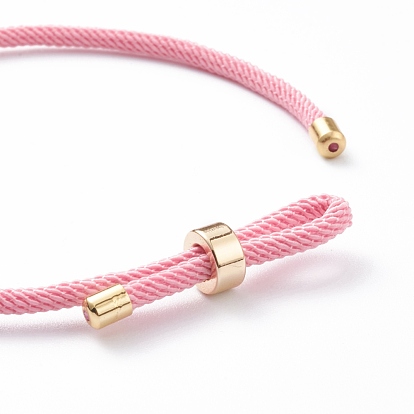 Braided Nylon Cord Bracelet Making, with Brass Findings