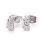 304 Stainless Steel Puppy Jewelry Sets, Cable Chains, Pendant Necklaces and Stud Earrings, with Ear Nuts/Earring Back, Terrier Dog