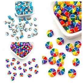 Polymer Clay Beads, Rainbow Theme