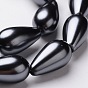 Teardrop Grade A Glass Pearl Beads Strands, 11~18x8~10mm, Hole: 1mm, about 21~35pcs/strand, 15.7 inch ~16.1 inch