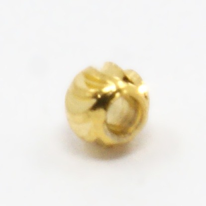 Perles d'espacement rondes en laiton de coupe fantaisie, 2.5x2.8mm, Trou: 1mm