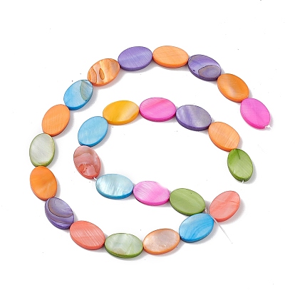 10 brins de perles colorées en coquillage naturel d'eau douce, hamsa main & fleur & plat rond, formes mixtes