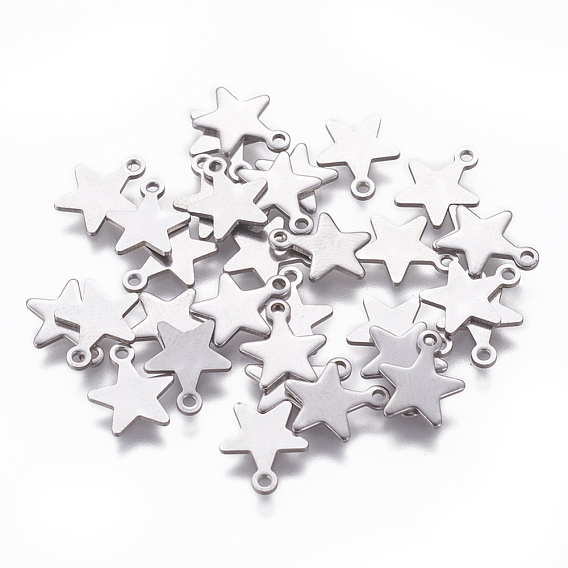 304 Stainless Steel Charms, Star