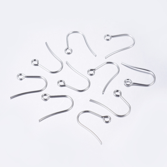 304 boucle d'oreille en acier inoxydable crochets, fil d'oreille, avec boucle horizontale