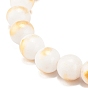 Natural Mashan Jade Round Beaded Stretch Bracelet, Gemstone Jewelry for Women