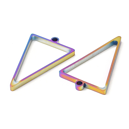 304 Stainless Steel Open Back Bezel Triangle Pendants, For DIY UV Resin, Epoxy Resin, Pressed Flower Jewelry