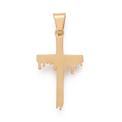 Pendentifs pâques 304 en acier inoxydable, avec strass cristal, crucifix croix