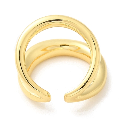 Латунное двойное открытое кольцо-манжета для женщин с покрытием стойки, без свинца и без кадмия