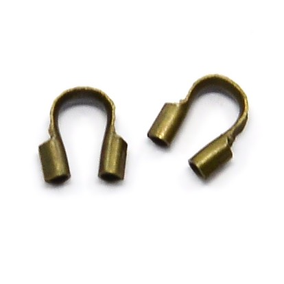 1Box 6 Colors Brass Wire Guardian Wire Protector, 5x4x1mm, Hole: 0.5mm, about 540pcs/box