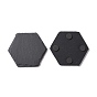 Tapis de tasse en pierre noire naturelle, caboteur de bord rugueux, avec éponge, hexagone