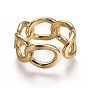 Brass Cuff Rings, Open Rings, Curb Chain Shape