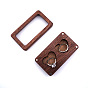 2 fentes en forme de cœur rectangle bois couple anneaux étui de rangement cadeau, boîte à bijoux à fenêtre transparente avec couvercle magnétique