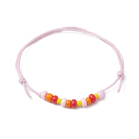 Bracelets de perles tressées en graines de verre réglables, avec des cordes de coton
