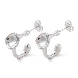 304 Stainless Steel Stud Earrings, Half Hoop Earrings