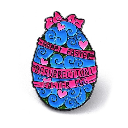 Easter Egg Enamel Pins, Black Alloy Badge for Backpack Cloths Hats Jacket
