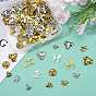 Olycraft Alloy Cabochons, Nail Art Decoration Accessories for Women, Mixed Shape, Antique Golden & Antique Silver & Golden & Silver Color Plated