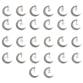 26 pcs pendentifs lettre en alliage, lune