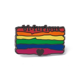 Rainbow Color Pride Flag Enamel Pin, Gunmetal Alloy Brooch for Backpack Clothes