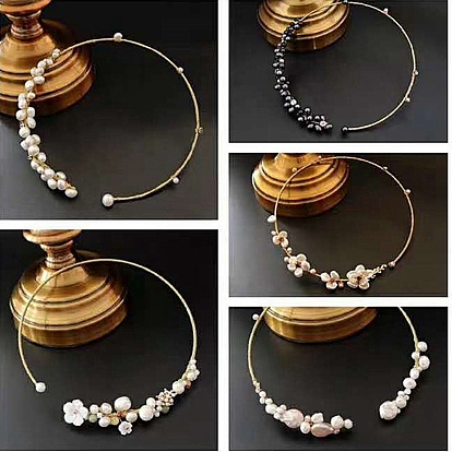 Laiton étoffe collier de lien, collier rigide minimalisme, anneau