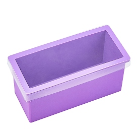 DIY Cuboid Silicone Soap Molds, with Transparent PVC Lid, for Toast, Chocolate, Candy, Craft Making